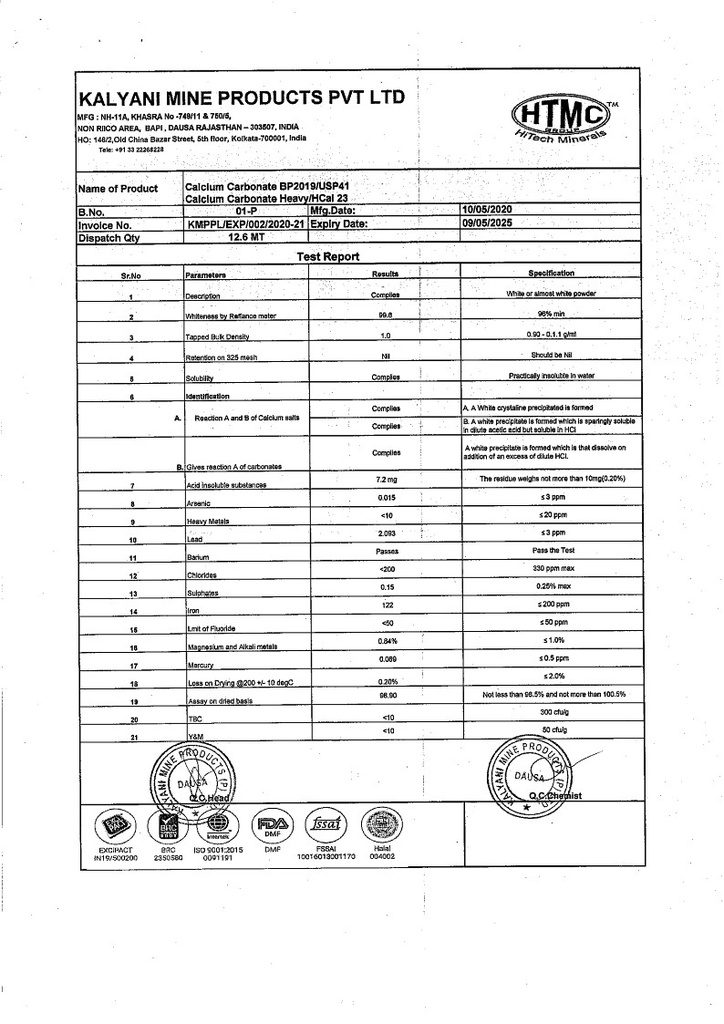 CALCIUM CARBONATE HEAVY PHARMA